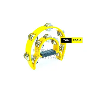 Half Moon Double Row Tambourine With Ergonomic Handle Grip