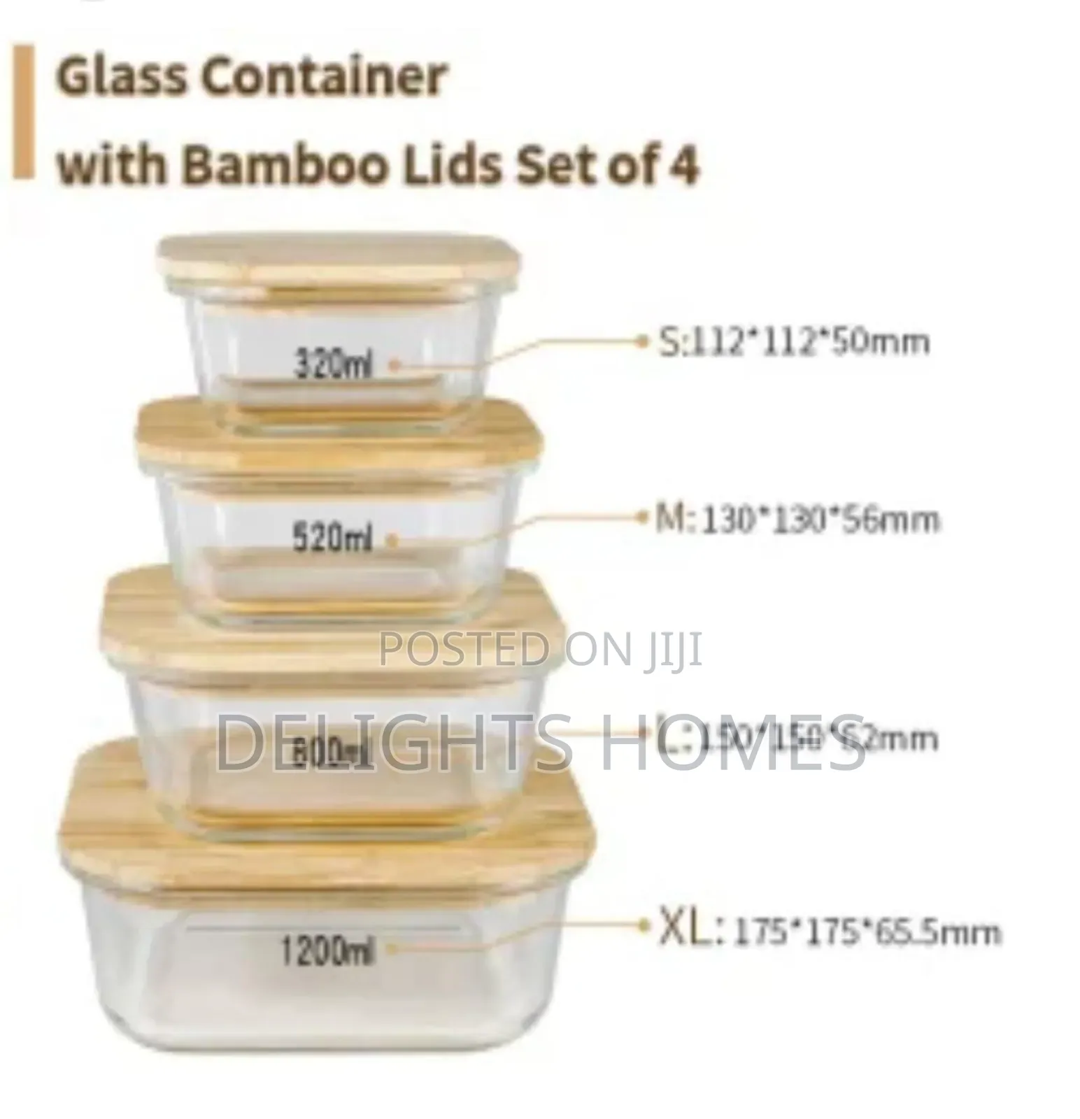 4pc Heavy Glass Food Storage Containers(Pa)