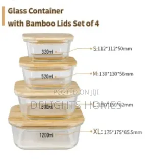 4pc Heavy Glass Food Storage Containers(Pa)