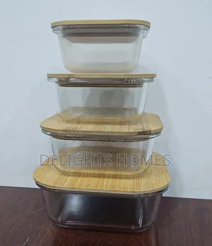 4pc Heavy Glass Food Storage Containers(Pa)