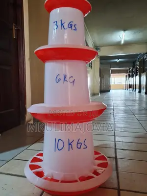 Imported Chicken Feeders Red and White