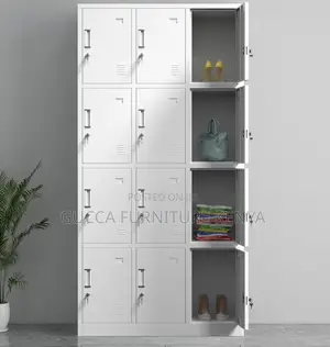 Office Tables: Secure 12-Door Locker Steel Staff Cabinet