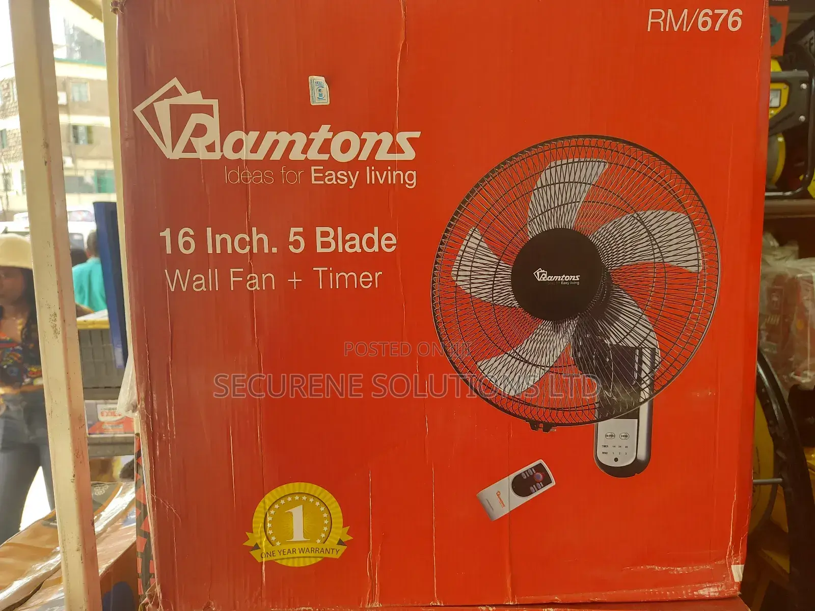 Ramtons 16 Inch Wall Fan With Remote