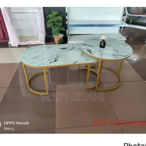 White Marble Coffee Table(GLASS EFFECT )