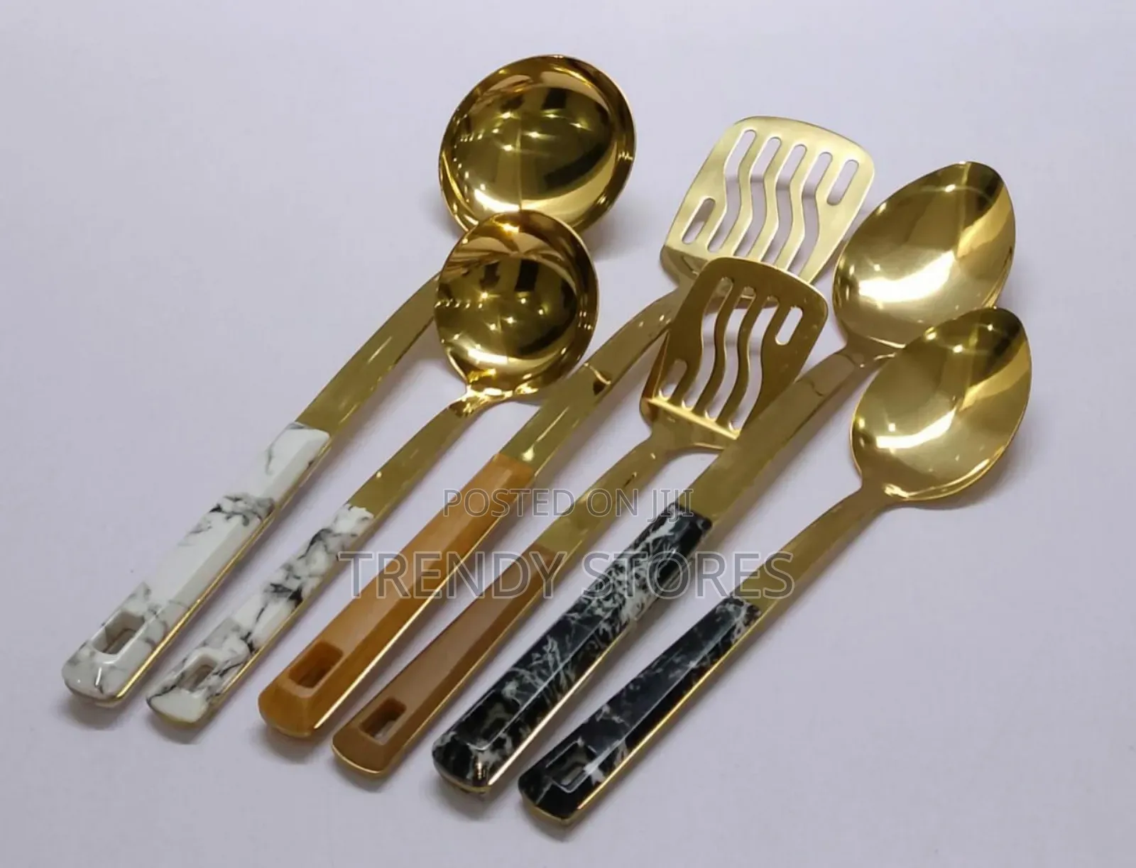 Long Handle Golden Serving Spoons