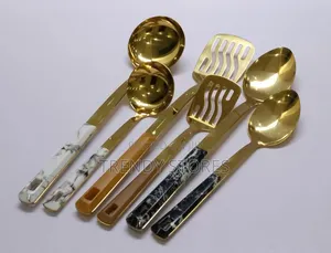 Long Handle Golden Serving Spoons