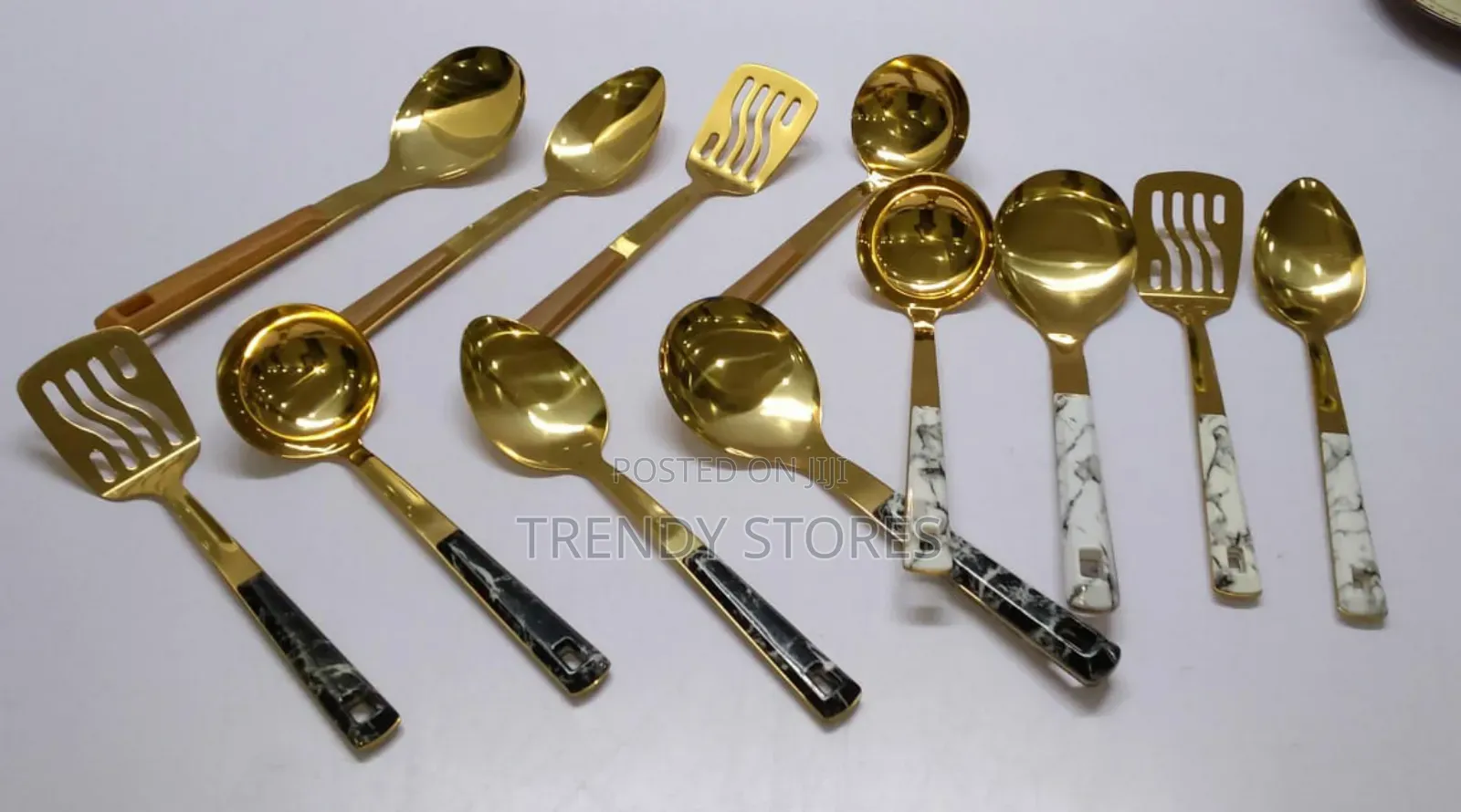 Short Handle Golden Serving Spoons