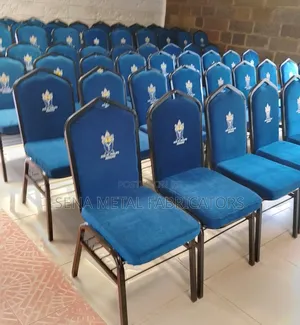 Blue Church Seat With Logo