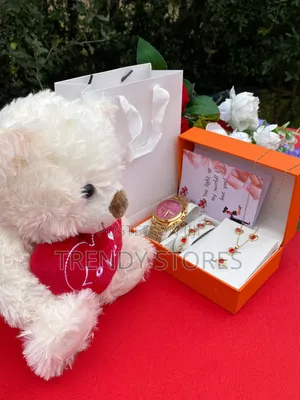 5 in 1 Ladie's Set With White Teddy Bear