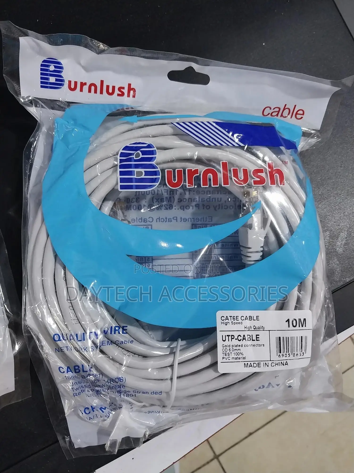 Burnlush Network Patch Cord Cat6 Ethernet Lan Cable - 10m