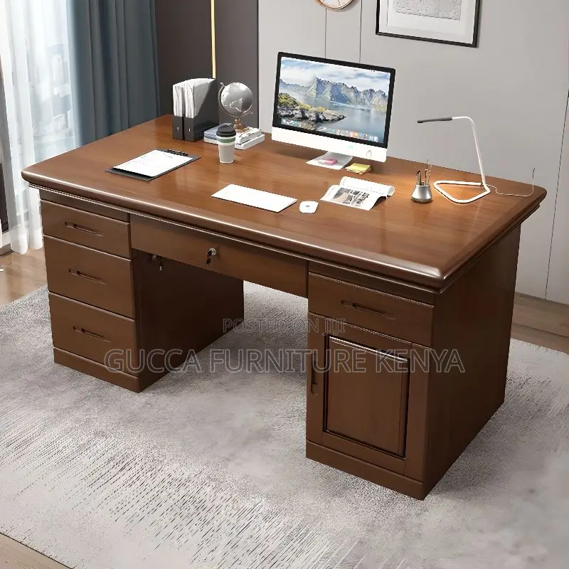 Office Tables:140cm Natural Finish Rectangular Office Table