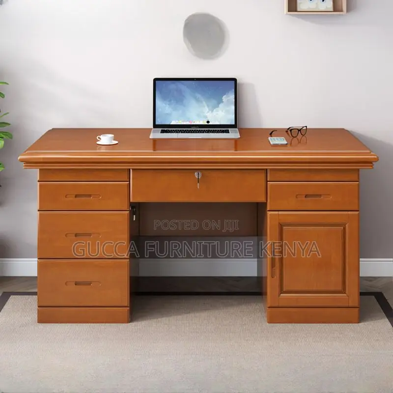 Office Tables:140cm Natural Finish Rectangular Office Table