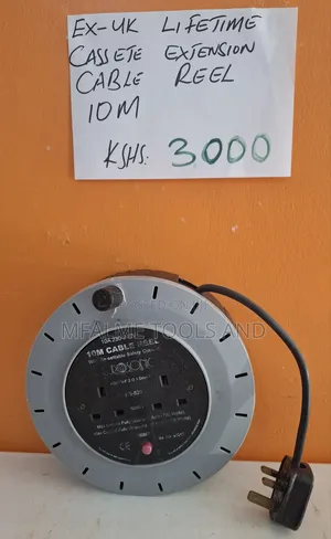 Extension Cable Reel -10m Heavy Duty 4 Sockets Genuine Ex-Uk