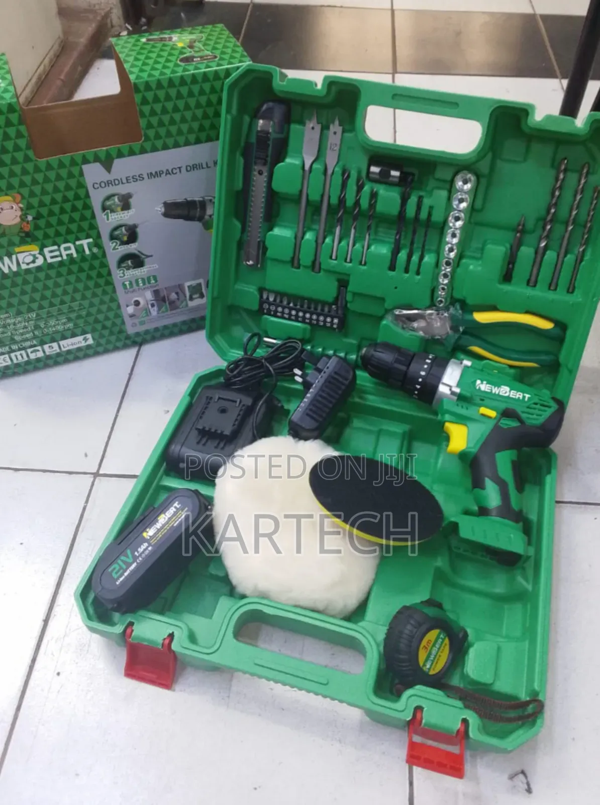 Newbeat Portable 21V Cordless Impact Drill Set