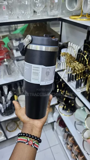 *890ml Thermal Coffee Cupthemal Mug Black, Sky Blue