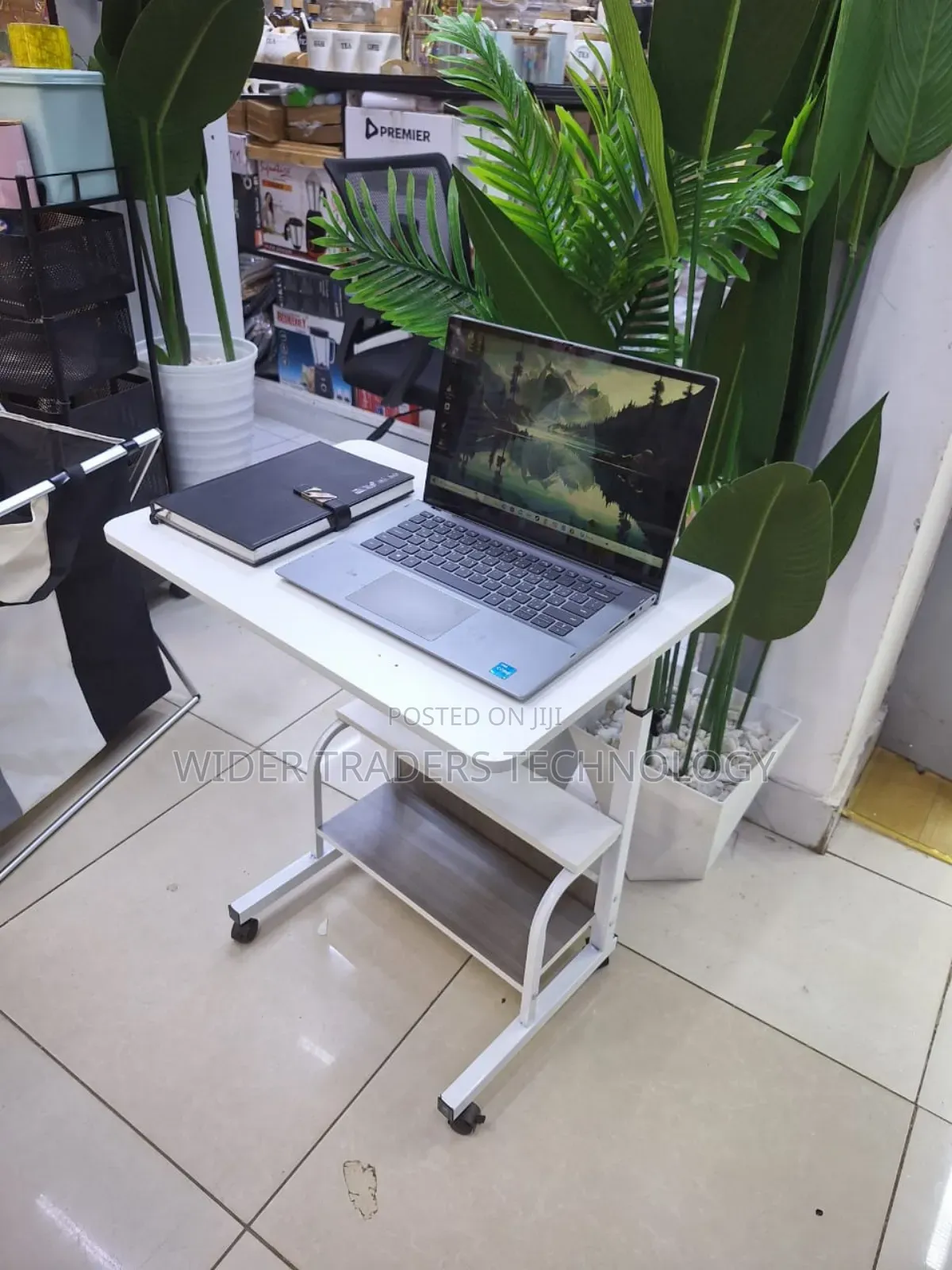 Laptop Table/Portable Bedside Table Black and Marple White
