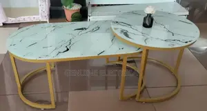 White Marble Coffee Table (Glass Effect)