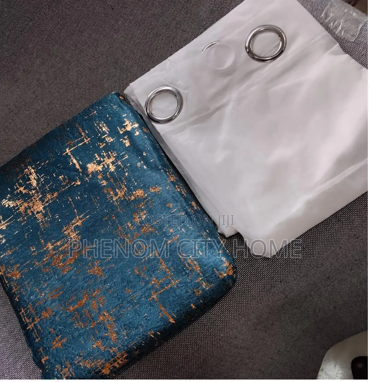 Ready Curtain With Gold Prints Available