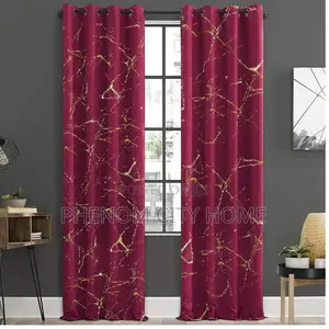 Maroon Patterned Brand New Curtains for Narmal Window