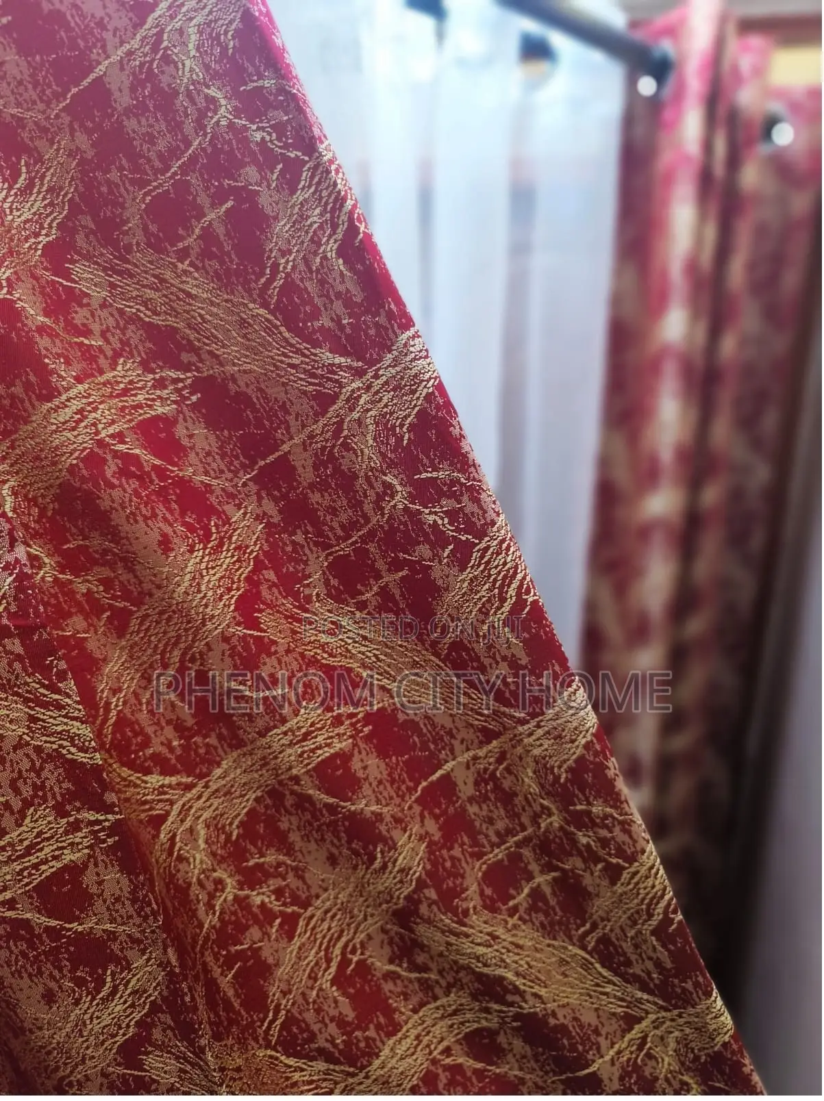 Maroon Patterned Brand New Curtains for Narmal Window