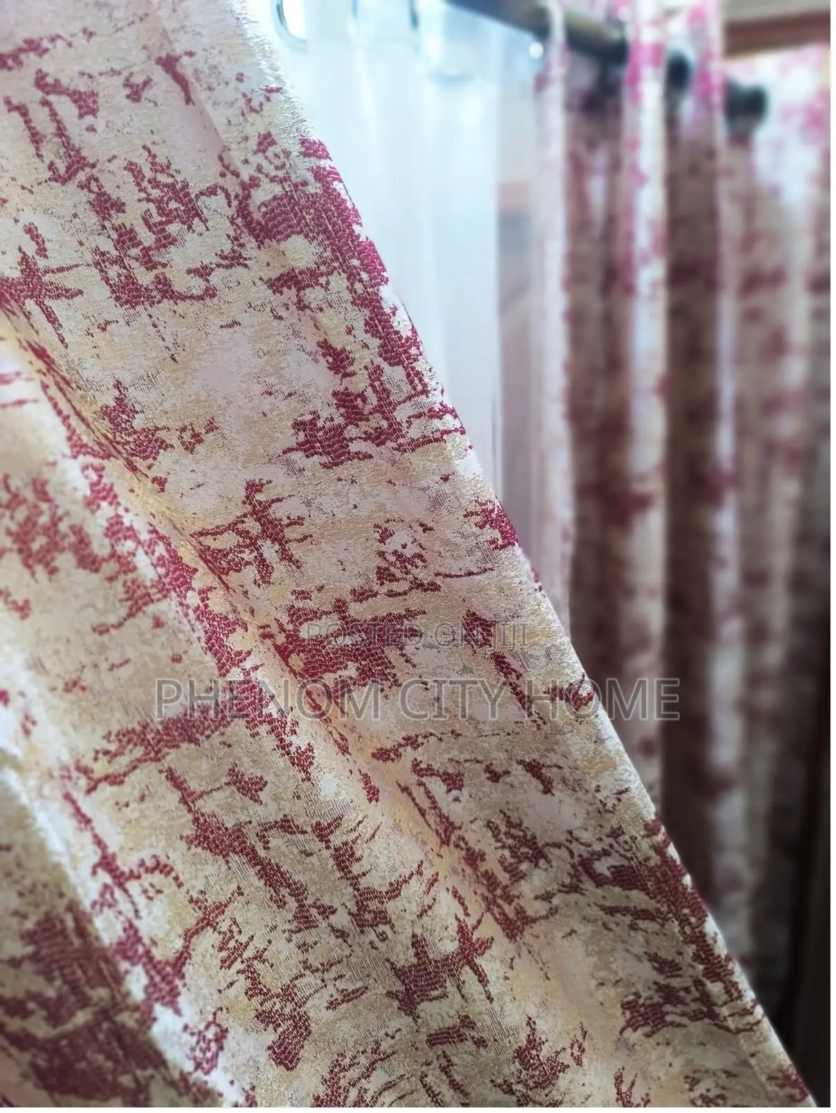 Maroon Patterned Brand New Curtains for Narmal Window