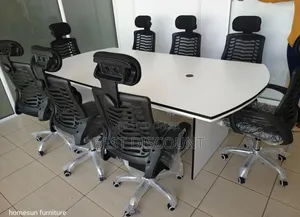 2.4m White Boardroom Table