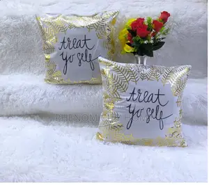 Printed White and Gold Thrwpillow Covers