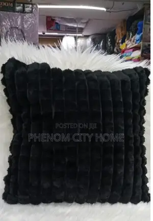 Black Fur Decorative Throwpillow Covers