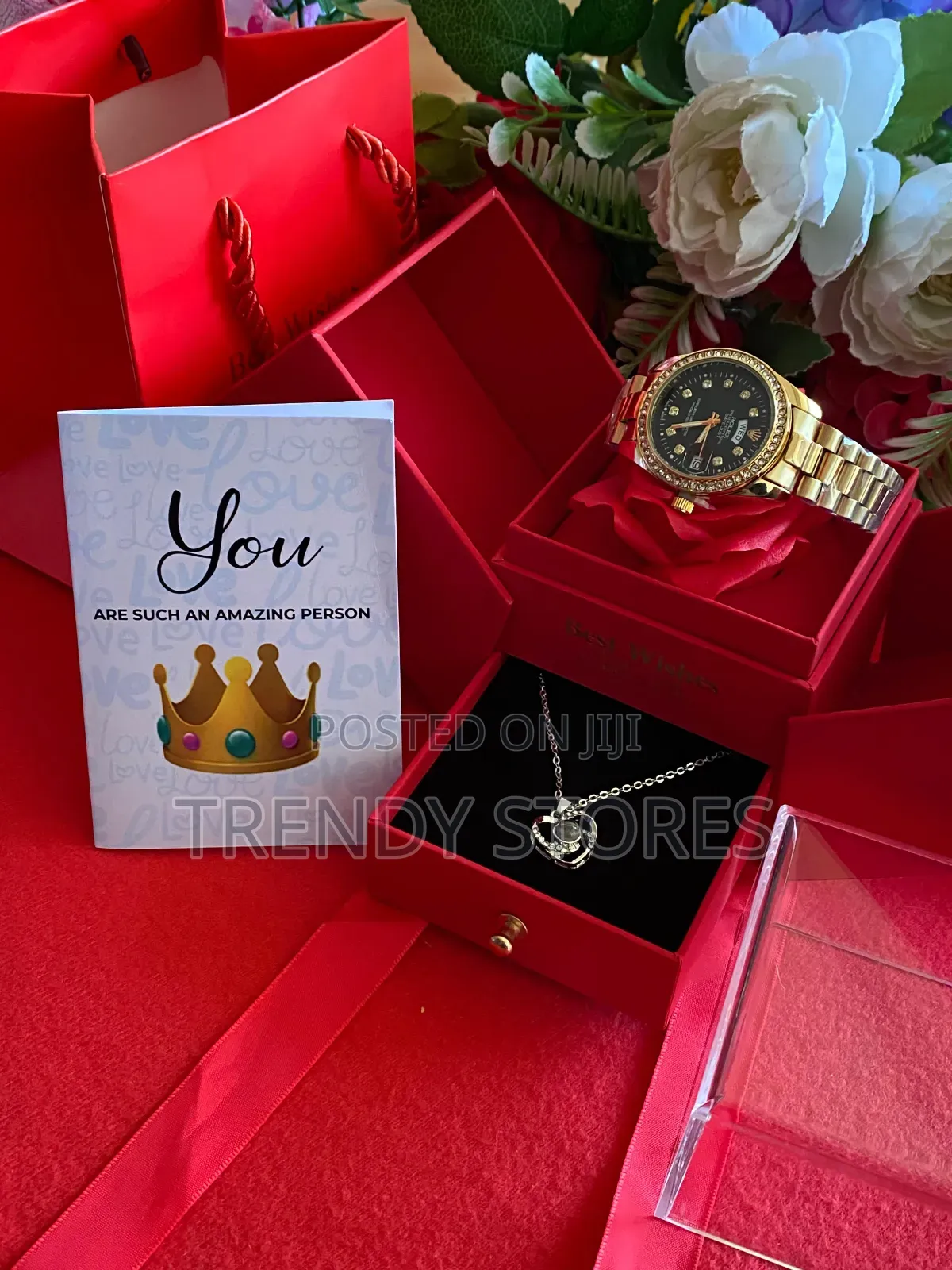 Valentine's Gift for Her With Gold Watch