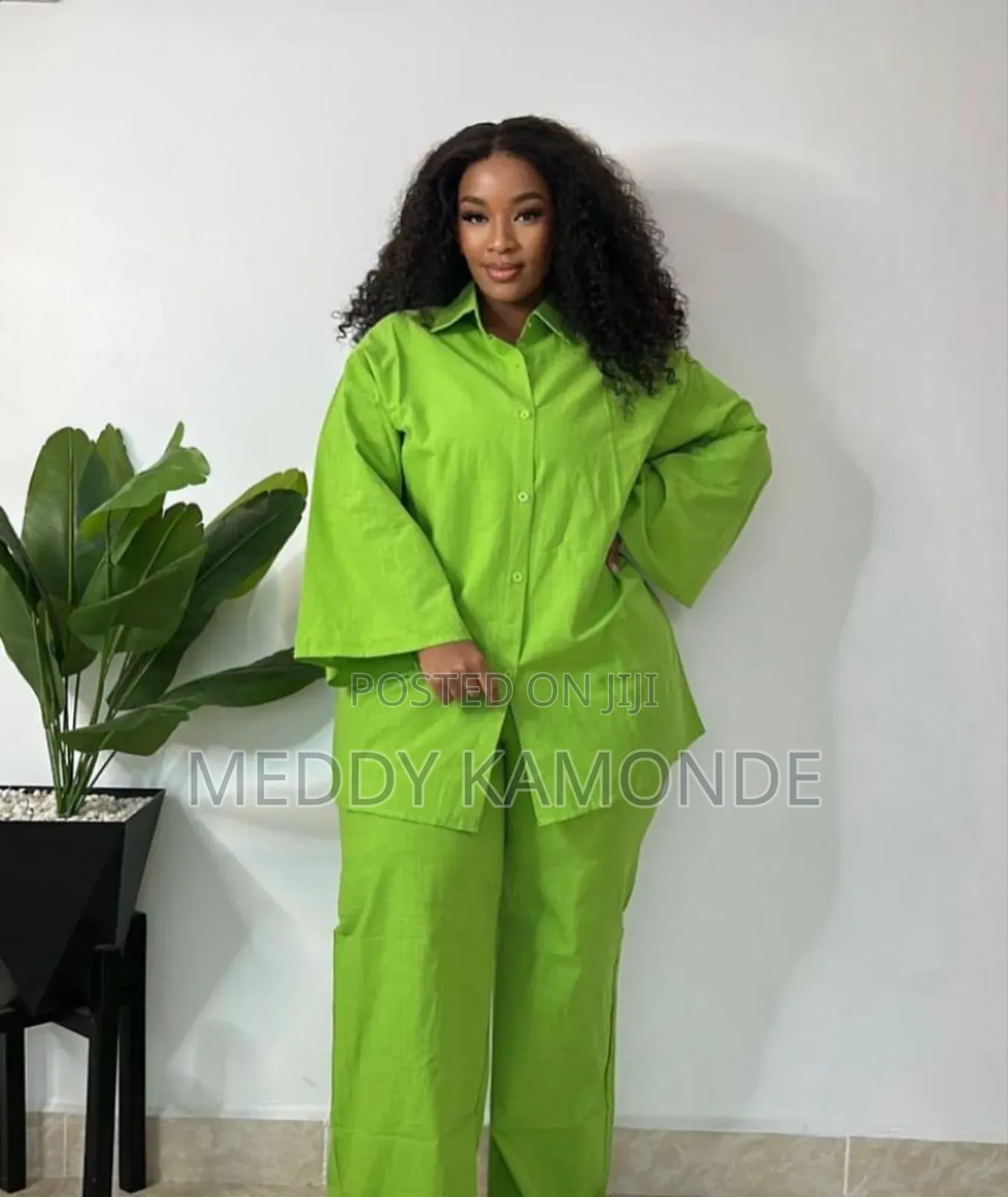 White Green 2pc Cotton Set