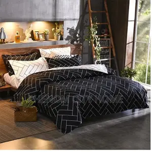 Nordic Black Cotton Duvet Cover Set