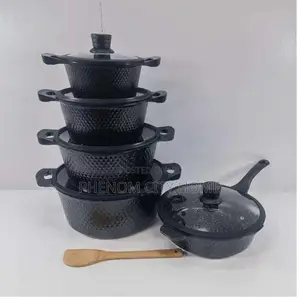 Black Bosch 11pc Cookware With Silicone Lid Covers