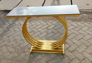 Modern Console Table With Glass Top.