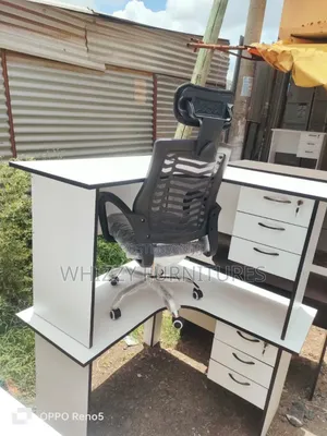 White Curved Study Table