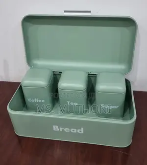 Hinged Bread Bin 9L With 3 Canisters