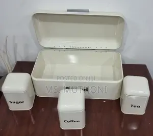Hinged Bread Bin 9L With 3 Canisters