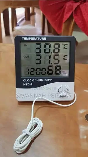LCD Digital Temperature Humidity Meter Clock Calendar HTC-2