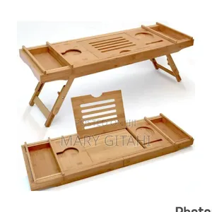 Expandable Bamboo / Breakfast Bed Table With Stands*