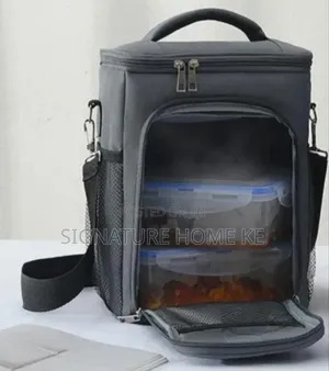 Side Pocket 2 Layer Insulated Lunch Bag