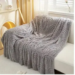 New Design Warm Lined Throw Blankets/Fleece Blankets