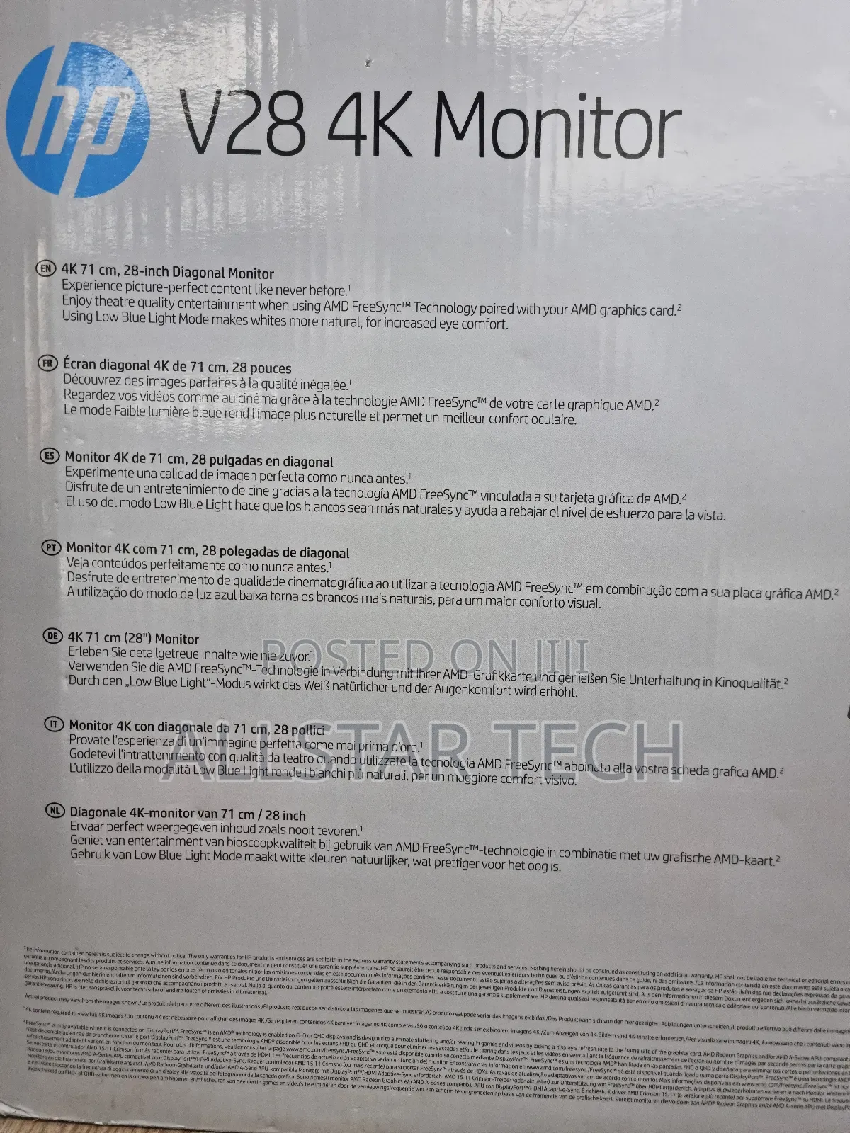 HP V28 Computer Monitor