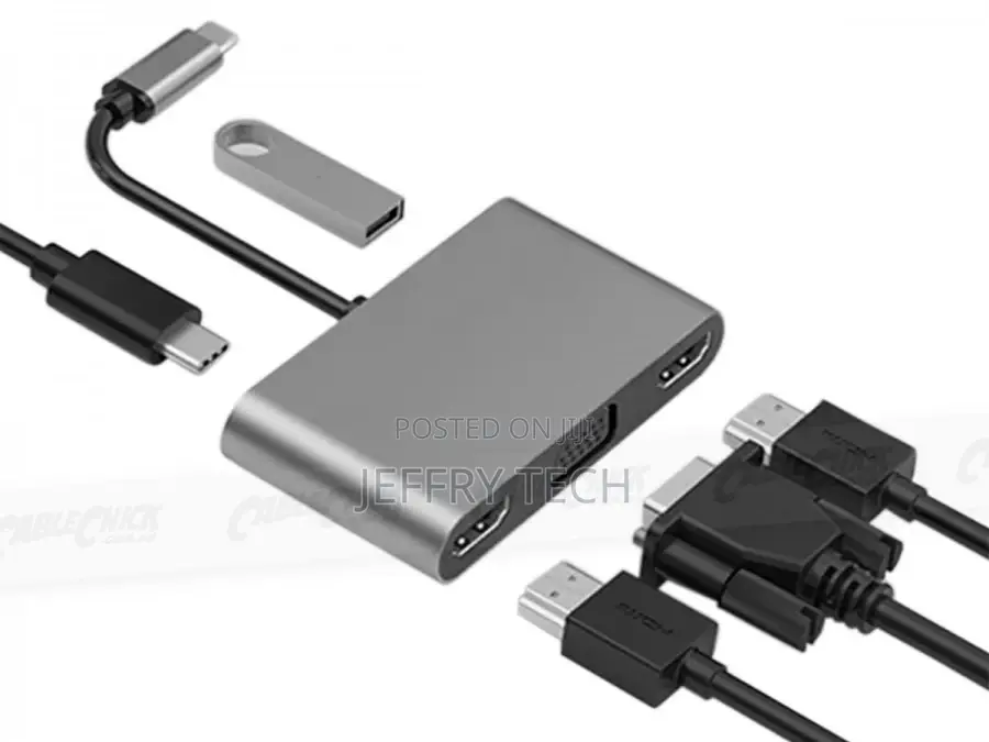 USB-C Dual Output HDMI VGA With Power Delivery (/30hz, 60W