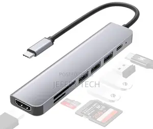 7-in-1 USB-C Hub With 87W (3x USB 3.0, Card Reader HDMI