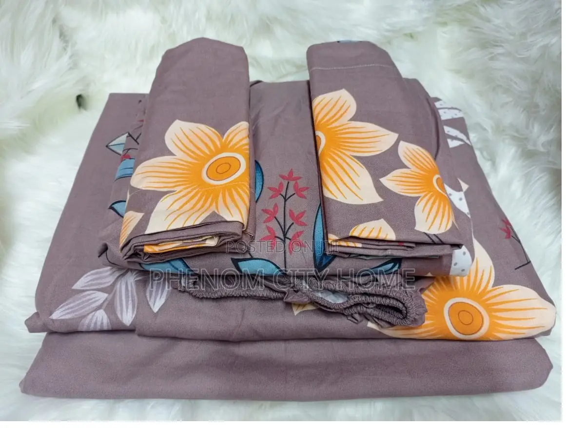 Brownish 5pc Fitted Bedsheet Set