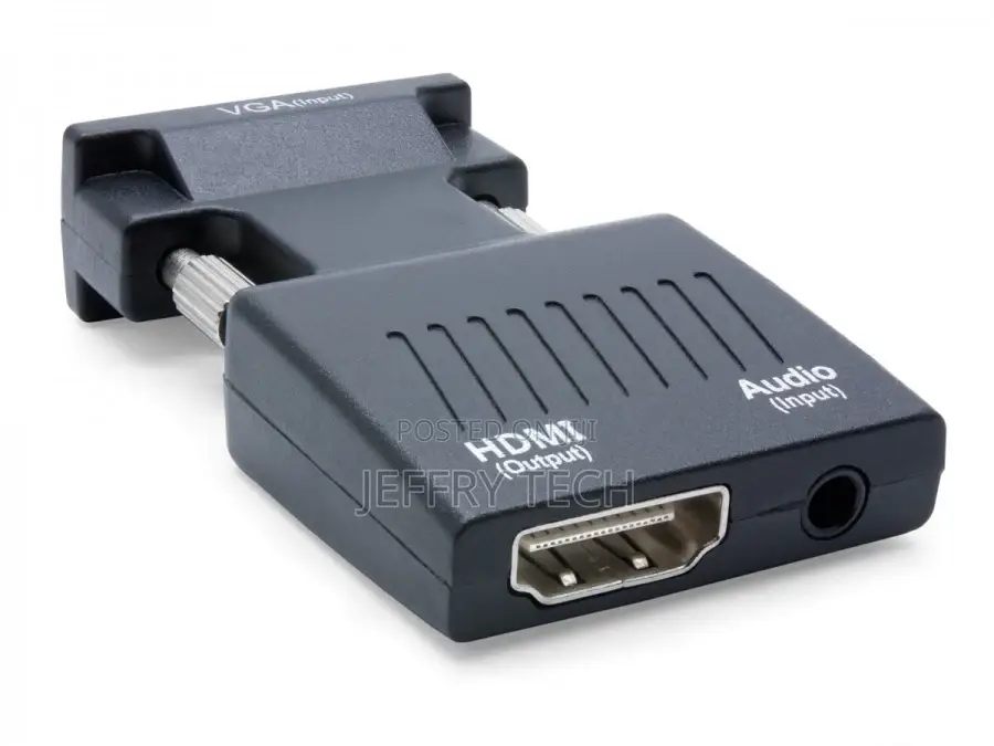 Compact VGA + Audio to HDMI Converter (In-Line, USB Powered)