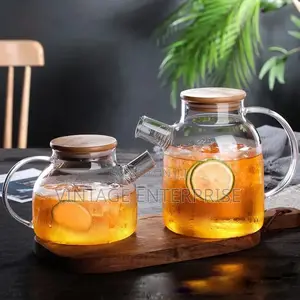 Glass Tea Pot With Wood Lid