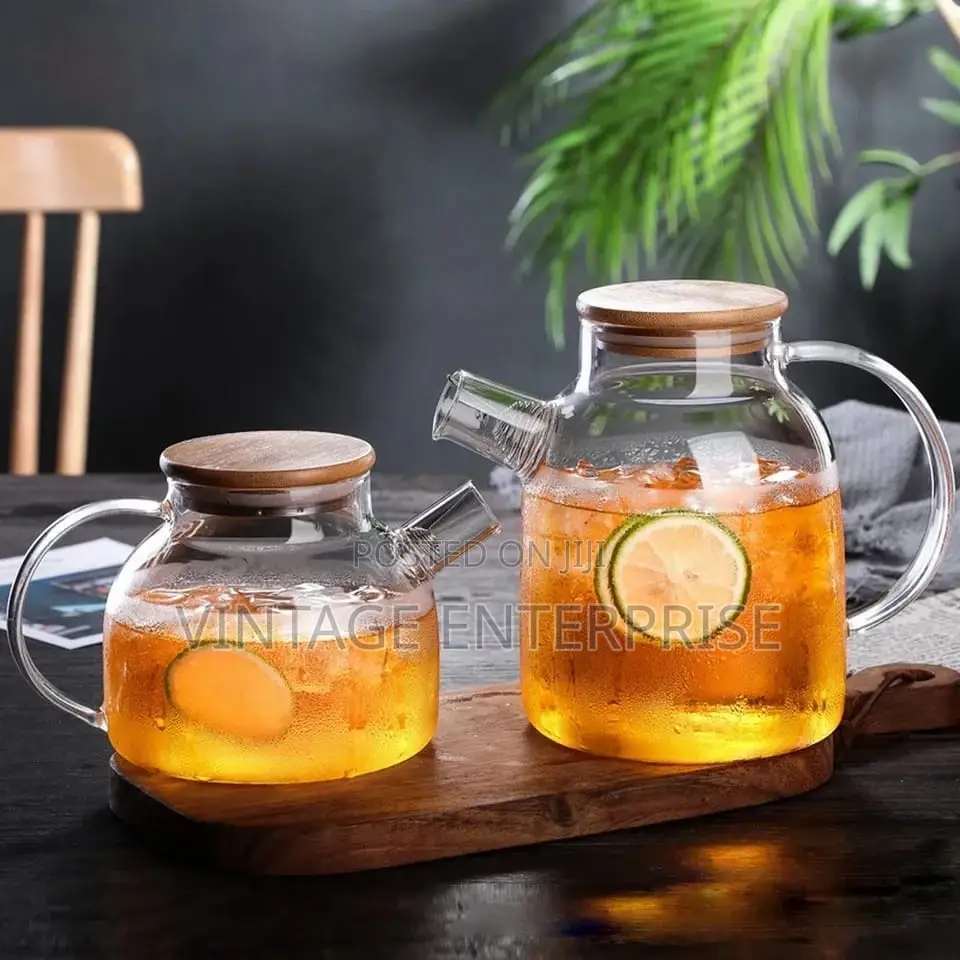 Glass Tea Pot With Wood Lid