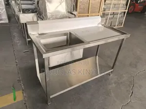 43" Stainless Steel Single Bowl Washing Sink.
