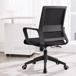 Office Chairs: Mid Back Mesh Ebony Home Office Chair