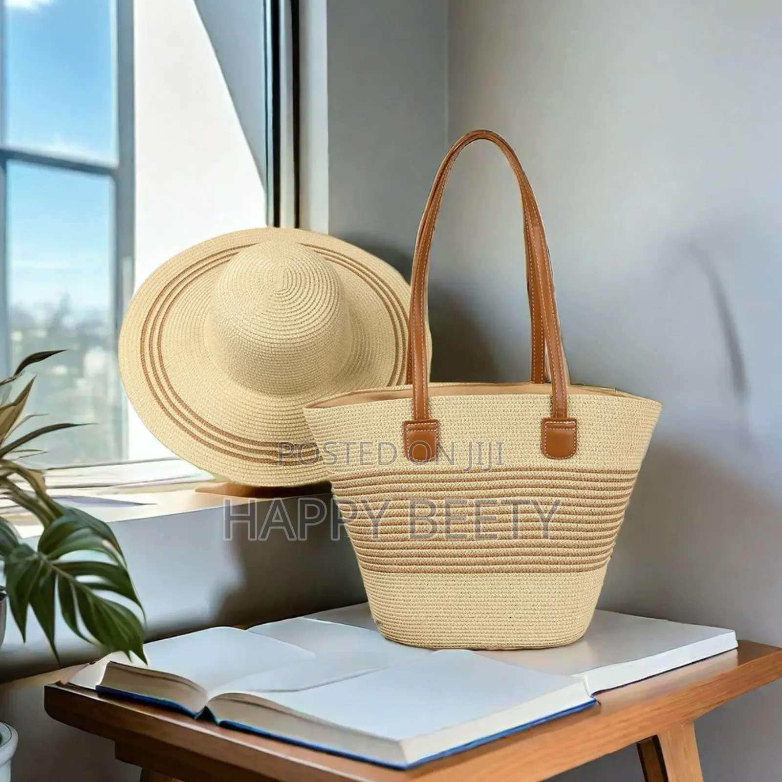 *Summer Straw Woven Beach Bag and Hat